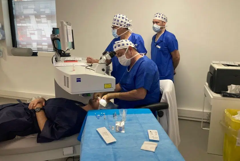 Opération de l'hypermétropie par la technique smile pro